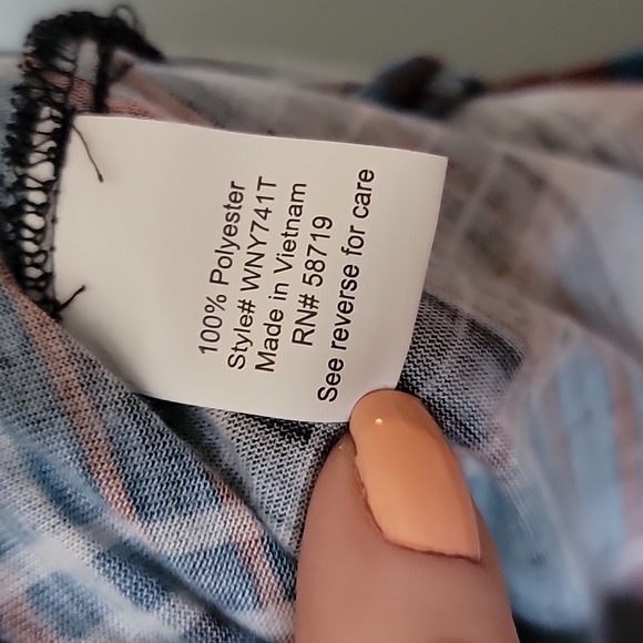 NY Collection Casual NWT size 1X plaid long sleeve top - Picture 7 of 8